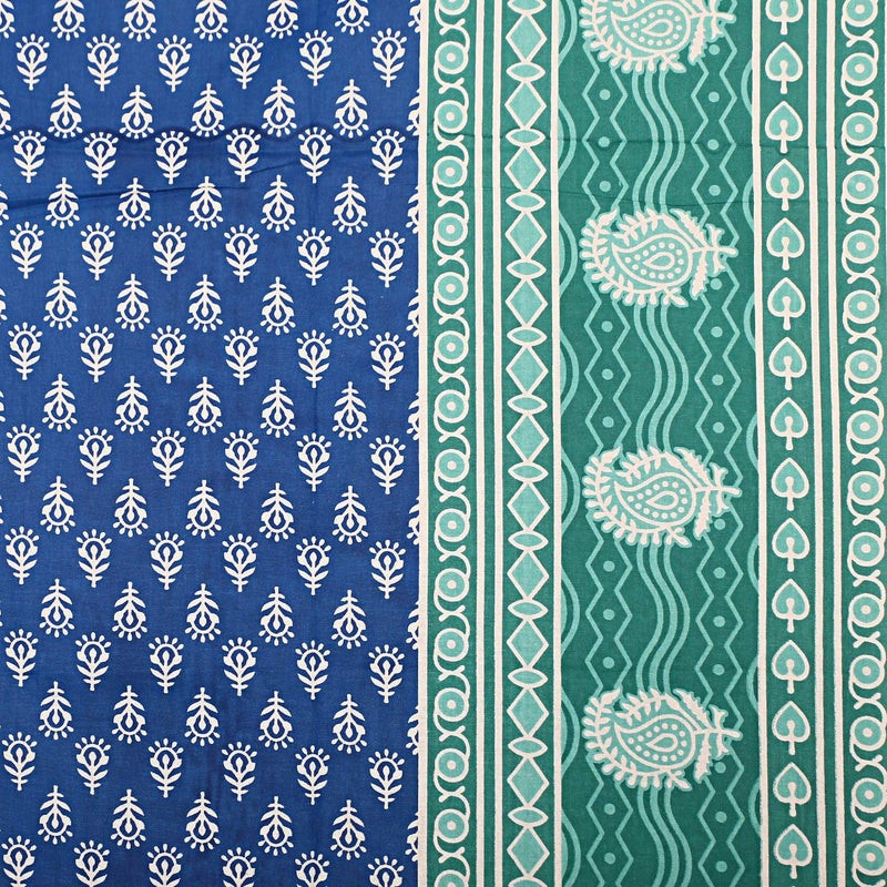 EarlyMart Comfort Rajasthani Jaipuri Traditional Sanganeri Print 144 TC Cotton Floral Single Size Bed Bedsheet with Pillow Cover Single_Bedsheet011 - Image 4
