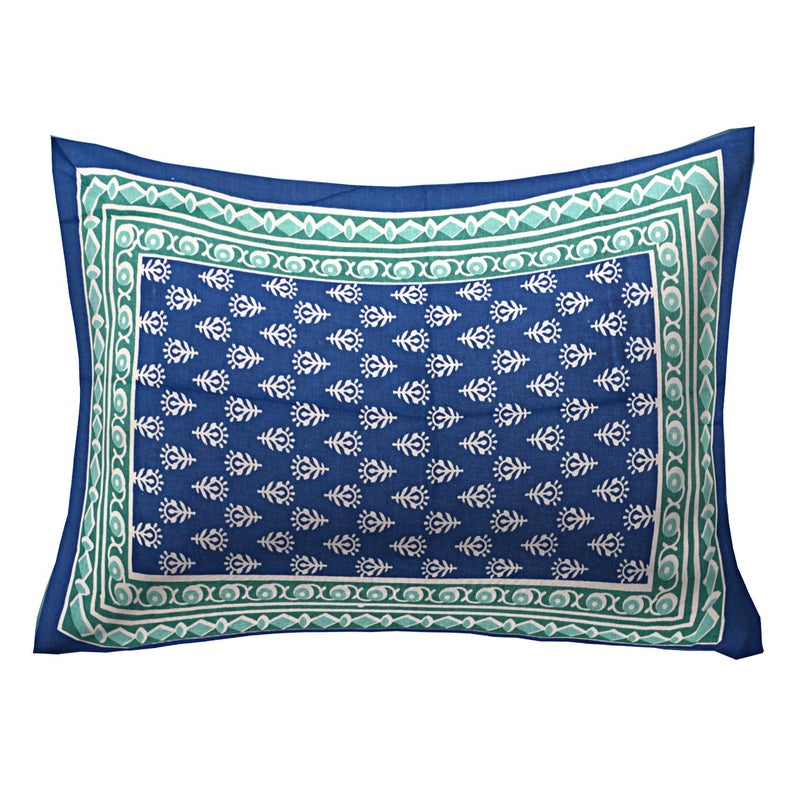 EarlyMart Comfort Rajasthani Jaipuri Traditional Sanganeri Print 144 TC Cotton Floral Single Size Bed Bedsheet with Pillow Cover Single_Bedsheet011 - Image 2