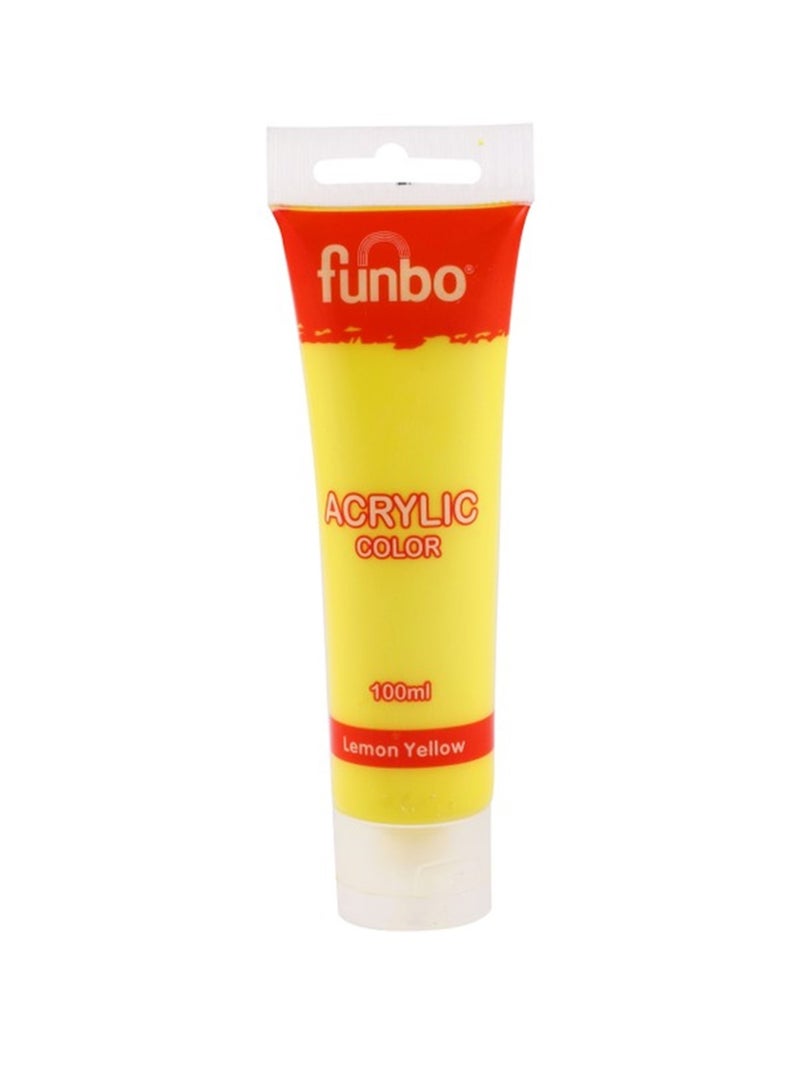 Funbo Acrylic Colour Tube 100ml Lemon Yellow