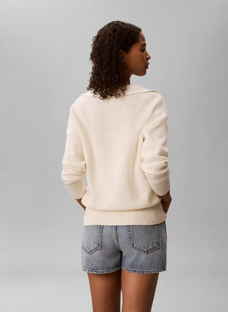 Calvin Klein Jeans Textured Relaxed Polo Jumper