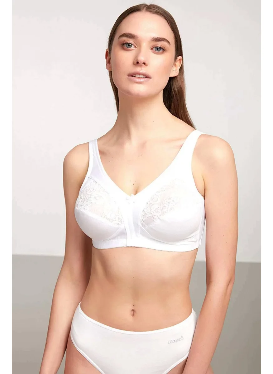 كوم Barbara Wire-Free and Cupless Minimizing Bra White