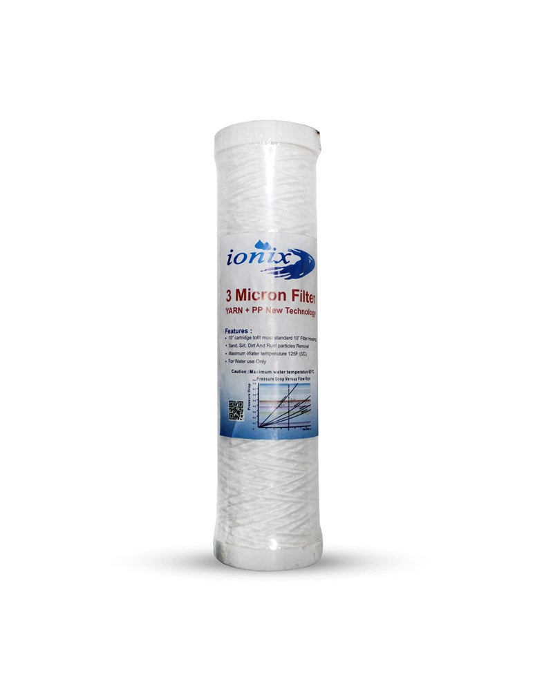 IONIX Compatible Kent ro pre Filter Cartridge, 3 Micron pre Filter, Yarn Spun, PP + Yarn, 10 inches, Compatible with All Standard Size pre Filters, Pack of 8 - Image 2