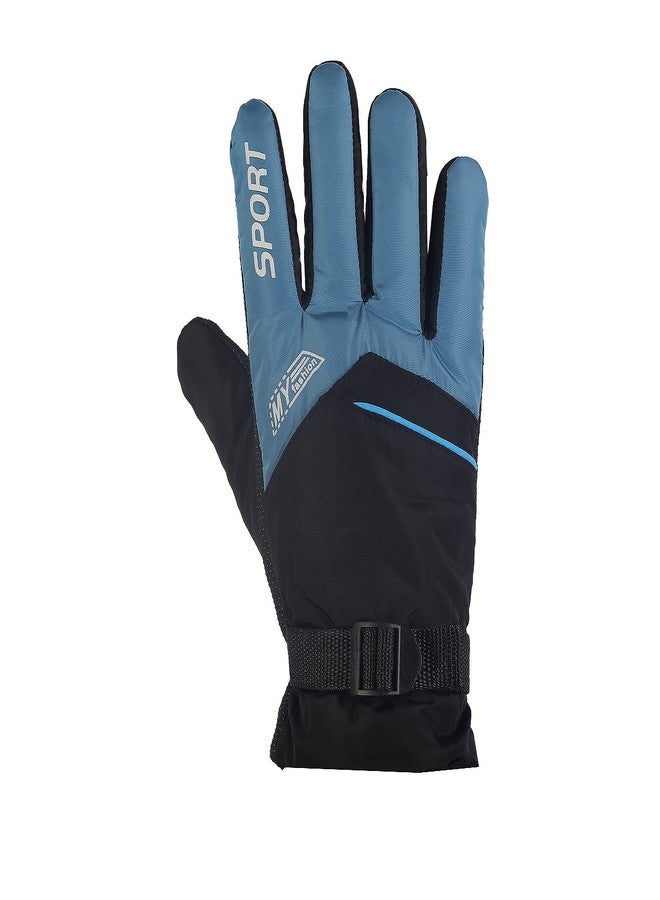 ZaySoo Gloves Sports My Fashion Design Touchscreen Compatible On Thumbs, Index Finger Sports Gloves - Blue - Image 1