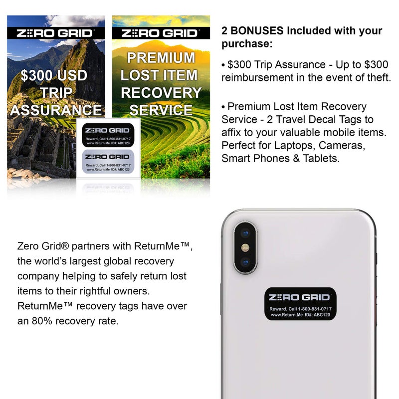 Zero Grid حزام أمان السفر - حزام نقود مخفي - تصميم مضاد للسرقة معتمد من TSA مع جيب بسحاب للنقود، البطاقة، الملحقات - قابل للتعديل للرجال والنساء مع مشبك قوي - Image 2