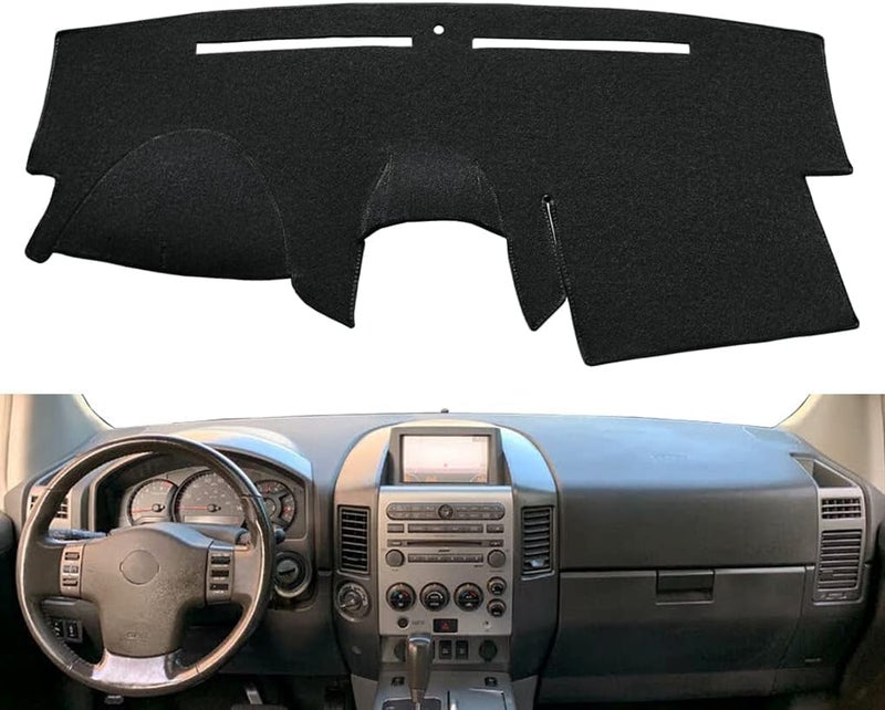 Fcovergurus Dash Cover Mat Custom Fit for Nissan Armada Titan with Navigation - Black - Image 2