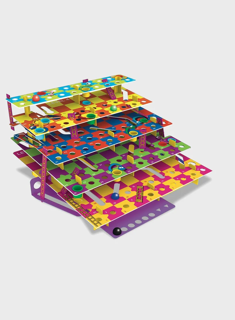 The happy puzzle company Classic Multi-Level Snakes And Ladders Board Game