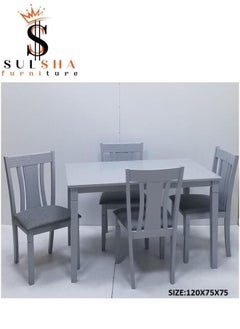 MODERN DESIGN 4 SEATER WOODEN DINING SET WITH CHAIRS GREY - pzsku/Z90D6710677BFF548A58CZ/45/_/1672005346/d26b2901-83c6-4c05-af52-af8770197b04