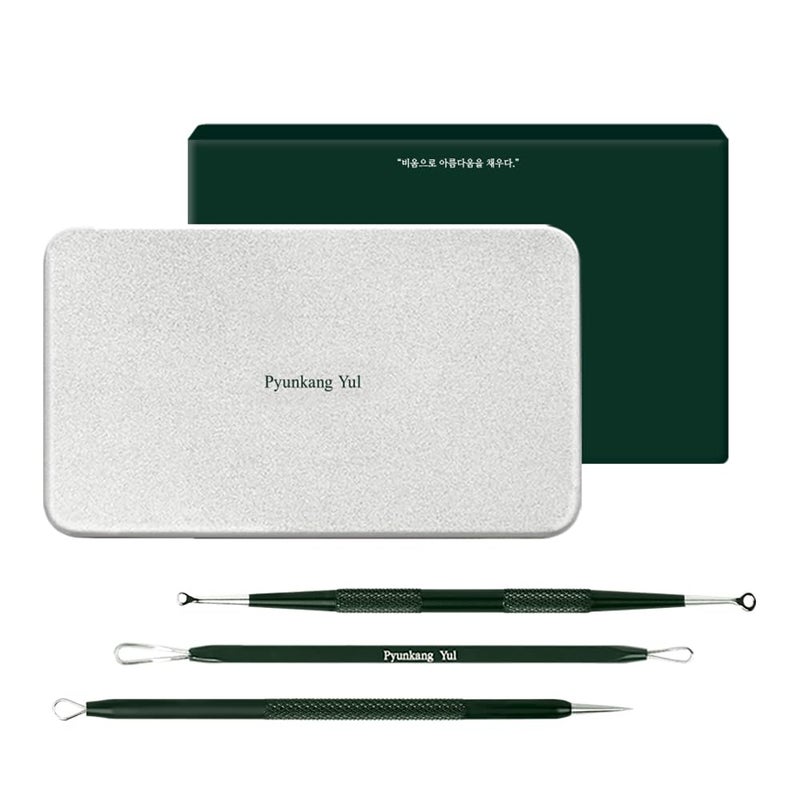 Pyunkang Yul PKY Pyunkang Yul Zit Extractor Set Tin Case included Extractor Tools for Zit Removal on Face Stainless Steel Slip Free Use 3 Piece Kit