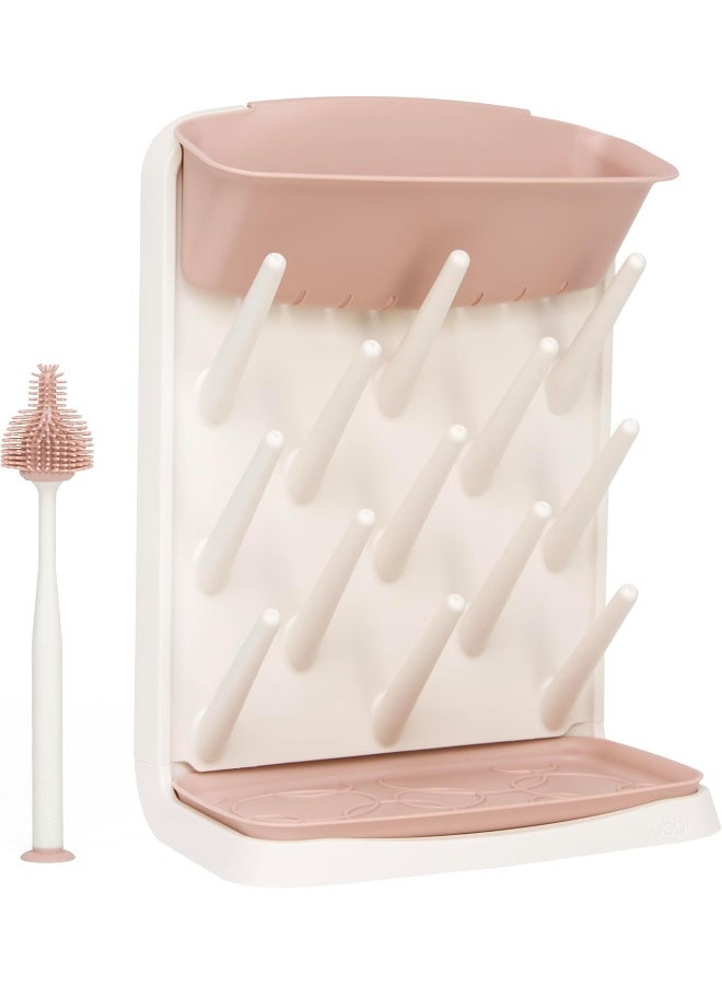 Emulait Ubbi Vertical Drying Rack, Baby Accessory, Space Saving Countertop with Cleaning Brush - Image 1