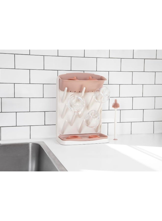 Emulait Ubbi Vertical Drying Rack, Baby Accessory, Space Saving Countertop with Cleaning Brush - Image 3