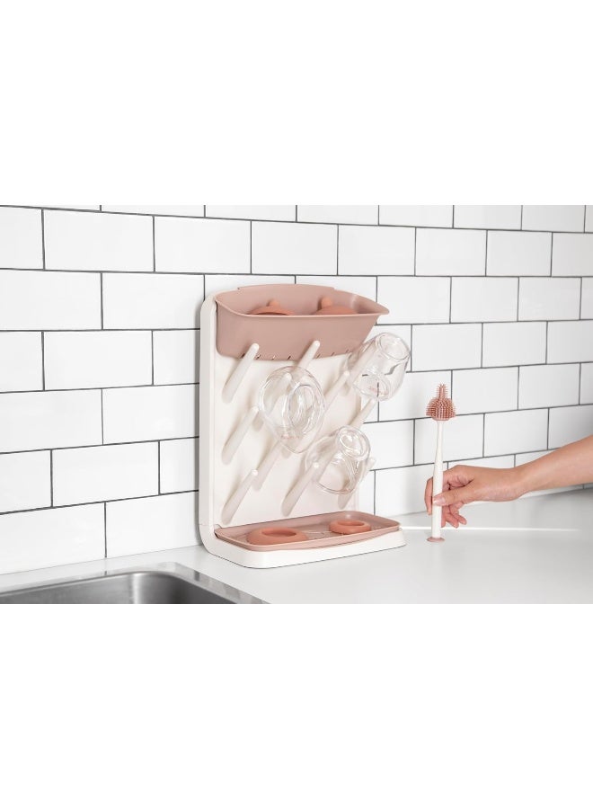 Emulait Ubbi Vertical Drying Rack, Baby Accessory, Space Saving Countertop with Cleaning Brush - Image 5