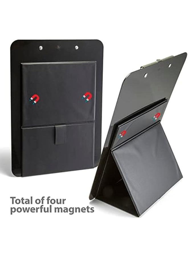 Officemate - Free Standing Clipboard With Easel Back Lightweight Portable Writing Foldable Clipboard For School Office Home Restaurant Black 83039 - Image 1