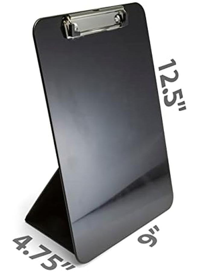Officemate - Free Standing Clipboard With Easel Back Lightweight Portable Writing Foldable Clipboard For School Office Home Restaurant Black 83039 - Image 1