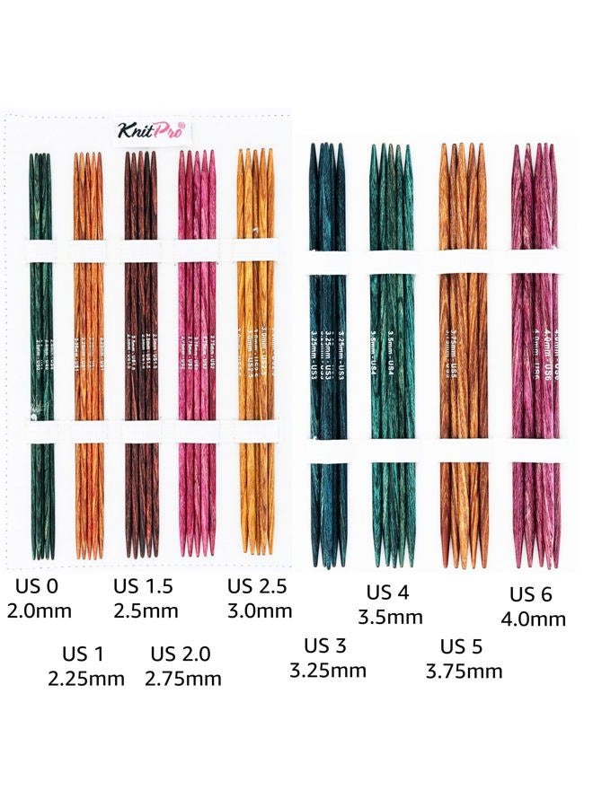 KnitPro Dreamz Deluxe Set 6 inch DPN Double Pointed Knitting Needles Size 0, 1, 1.5, 2, 2.5, 3, 4, 5, 6 with Fabric Case Bundle with 1 Artsiga Crafts Project Bag - Image 3