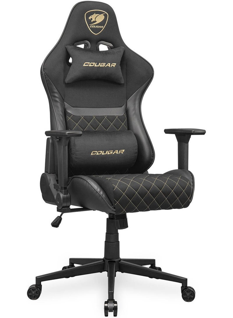Cougar كرسي الألعاب Cougar Armor One V2 F، سطح قماش منسوج، مساند ذراع قابلة للطي 4D، انحناء 155°، تعديل ارتفاع برميل، دعم وزن يصل إلى 120 كجم، أسود / ذهبي | 3MA2FGLB.0001 - Image 2
