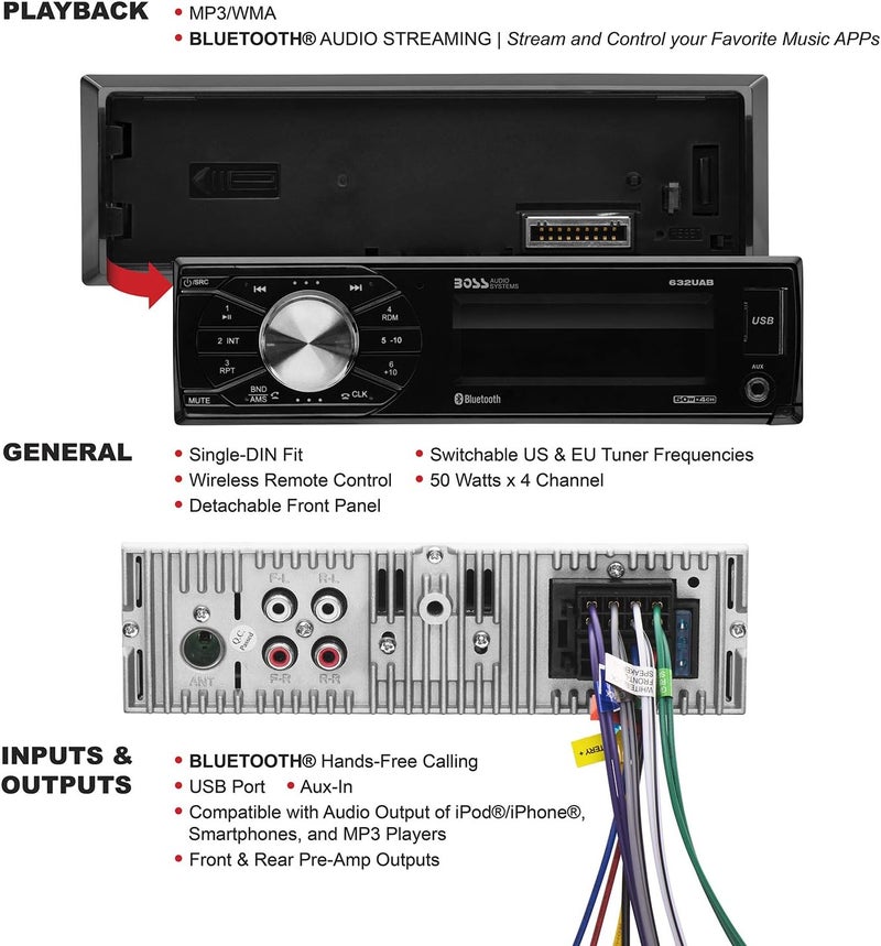 BOSS Audio Systems 632UAB Car Stereo with Bluetooth - Image 4