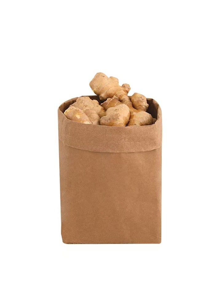 Generic Washable and reusable kraft paper, universal storage container, can store clothes, toys, tools, medicines, office supplies, documents, arts and crafts, kitchen items, etc., and can also be used for planting potted plants.Full size set, one piece per size (S, M, L, XL), total 4 pieces in a set.  - Image 1