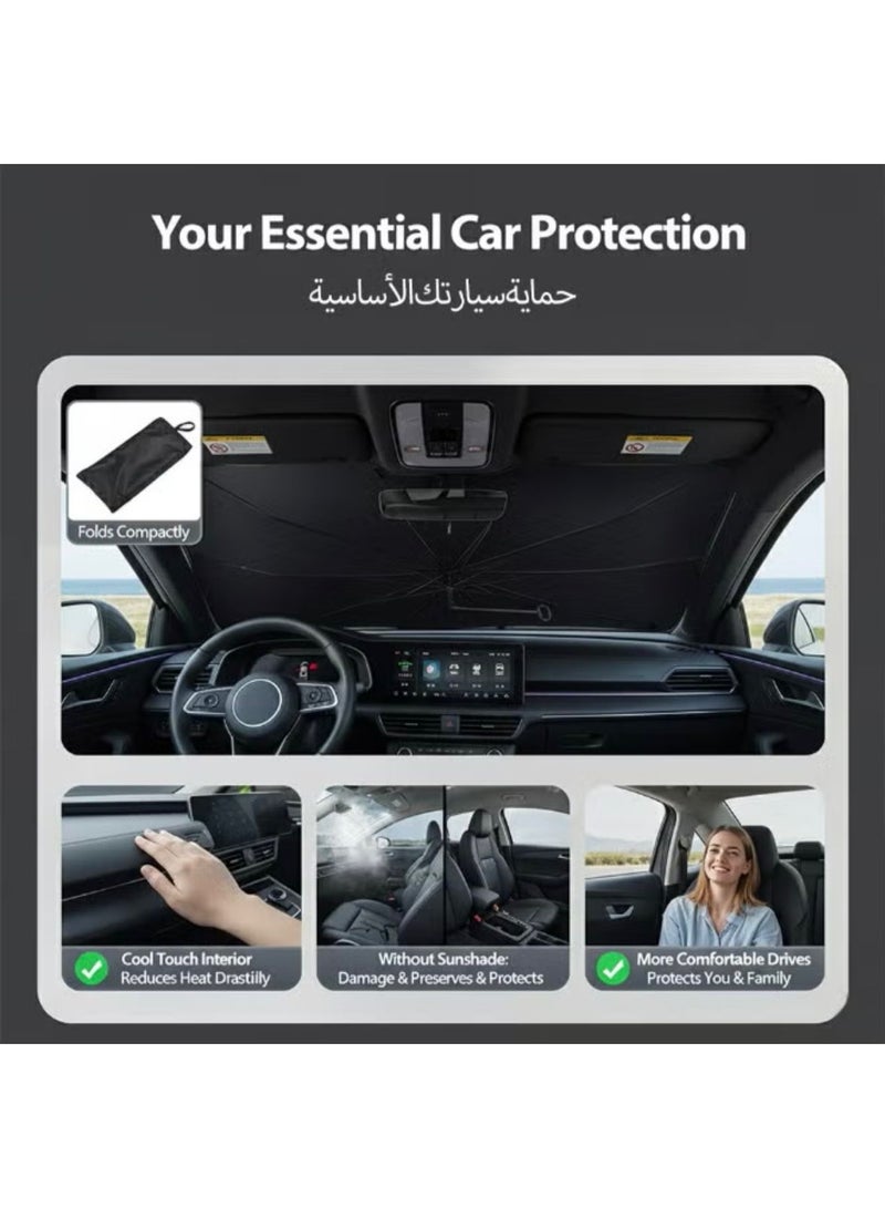 Foldable Car Windshield Sun Shade Umbrella UV & Heat Protection - Image 5