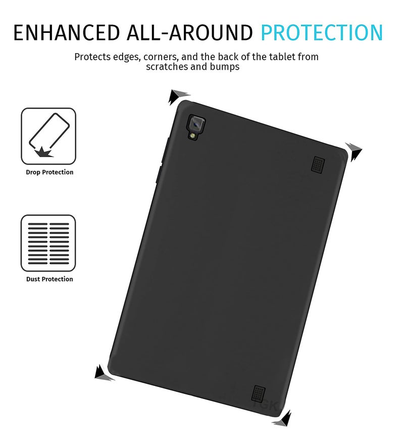 TGK Plain Design Matte Finished Soft Back Case Cover for Acer One 10 T4-129L 10 inch Tablet (Black) - Image 4