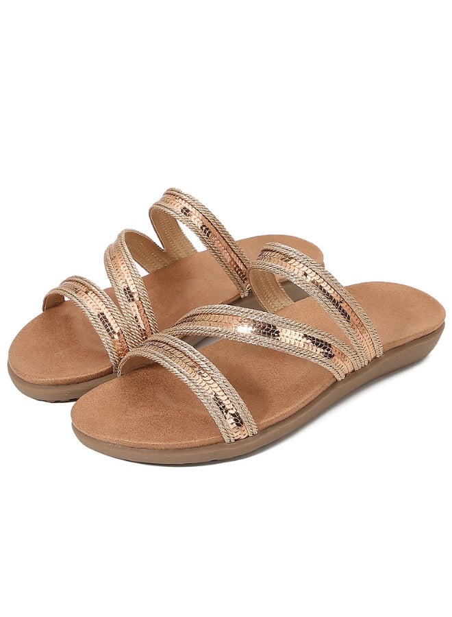 NIBEMINENT Plus Size Women's Fashion Flat Sandals and Slippers Comfortable Girl Shoes in Summer  - Image 1