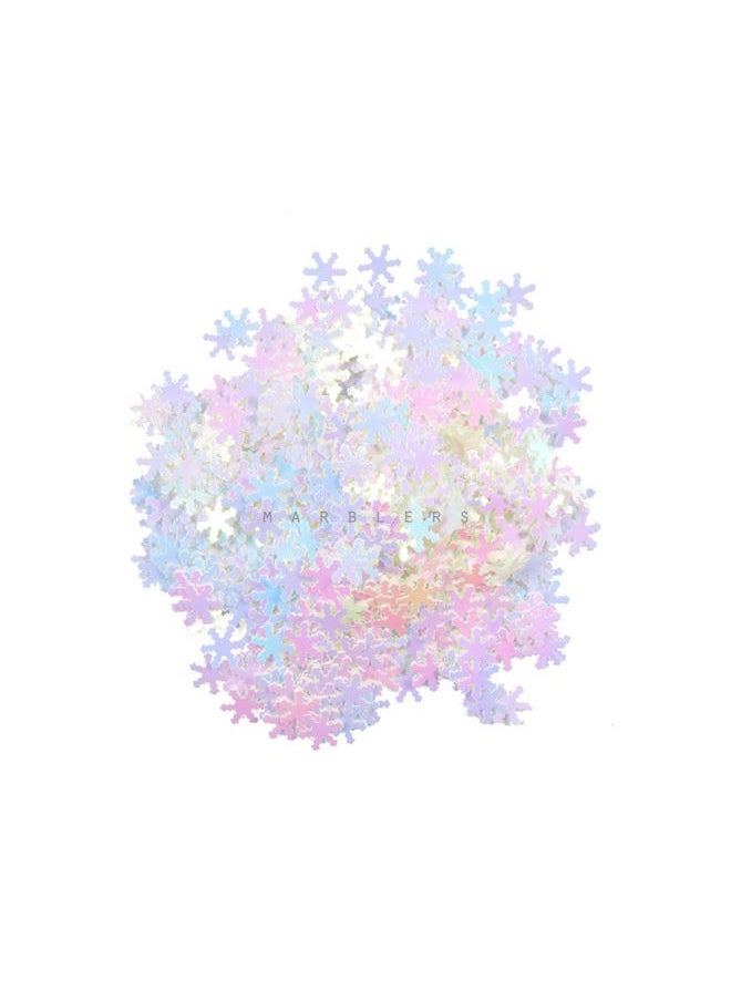 MARBLERS Cosmetic Grade Chunky Shape Glitter [Snowflake] 0.11oz (3g) | Flake | Non-Toxic | Vegan | Cruelty-Free | Eyeshadow, Nail Polish, Nail Art | Festival, Rave & Party Makeup | Body & Face  - Image 2