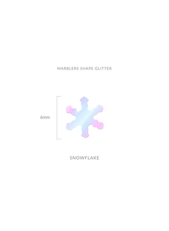 MARBLERS Cosmetic Grade Chunky Shape Glitter [Snowflake] 0.11oz (3g) | Flake | Non-Toxic | Vegan | Cruelty-Free | Eyeshadow, Nail Polish, Nail Art | Festival, Rave & Party Makeup | Body & Face  - Image 3