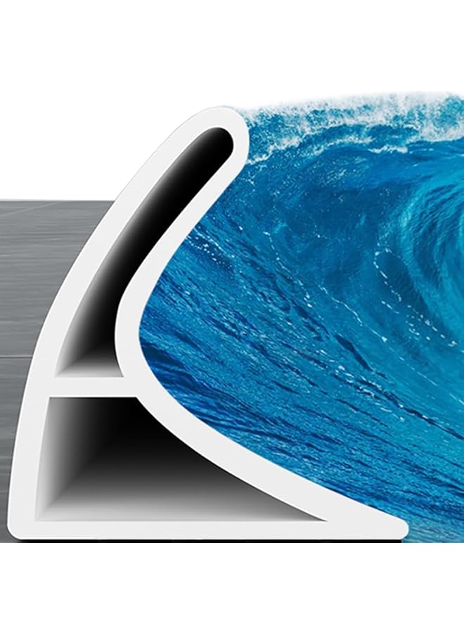 The Bros حاجز مياه قابل للطي لعتبة الدش، لاصق ذاتي لحافة الدش، مانع تسرب المياه، نظام احتباس مياه الدش، فصل جاف ورطب لمغسلة المطبخ والحمام، 39'' - Image 1