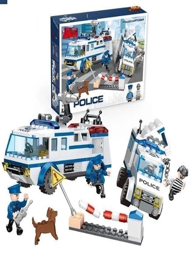 GIPTOC City Police Building Blocks Set, 368+ Multi-Color Pieces with Detailed Guidebook, Creative Construction and Educational Toy Playset for Kids Boys & Girls - Image 1