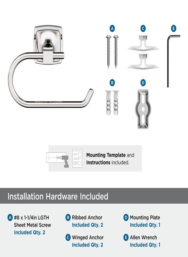 Amerock Stature Polished Nickel Single Post Tissue Holder, BH36091PN - Image 4