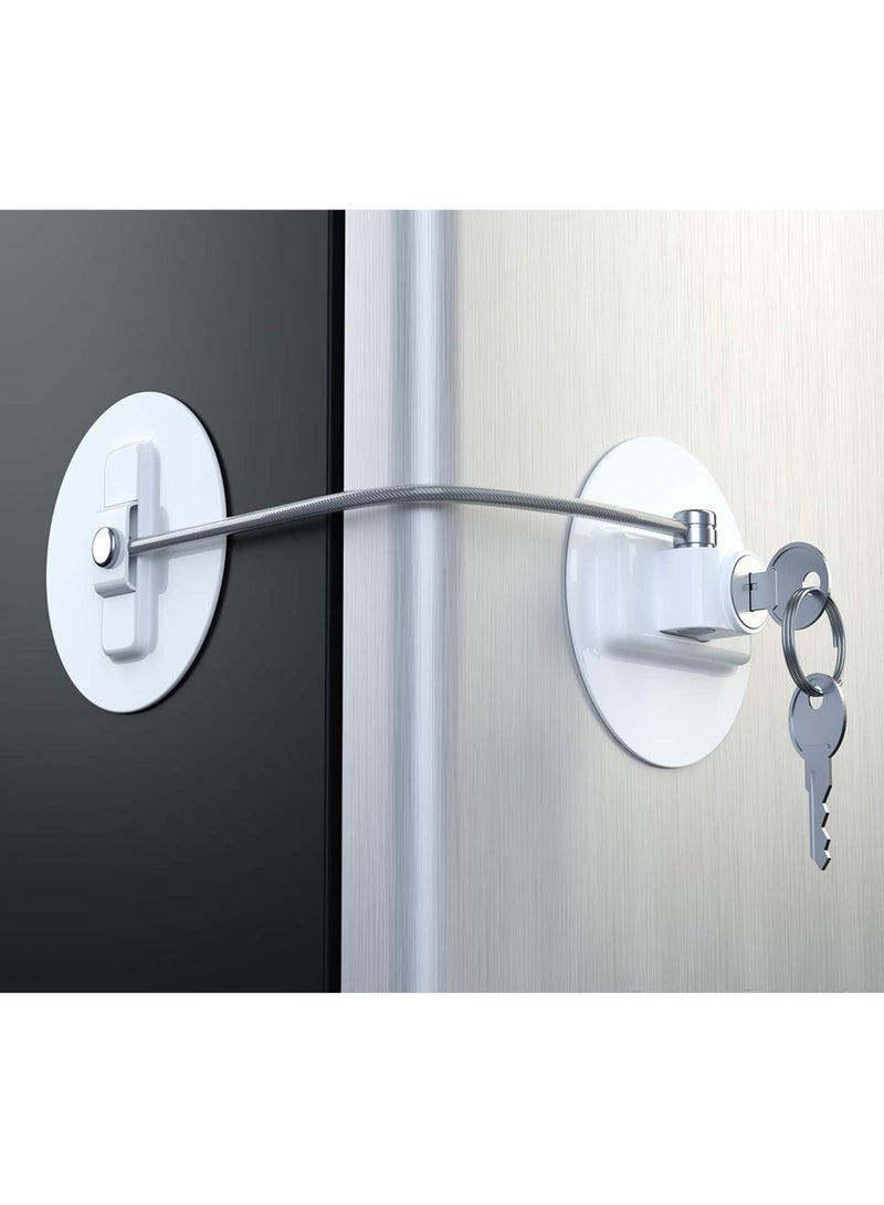 Refrigerator Lock with 2 Keys – Mini Refrigerator Door Lock for Children – Multi Functional Lock for Securing Fridge, Drawers - Image 2