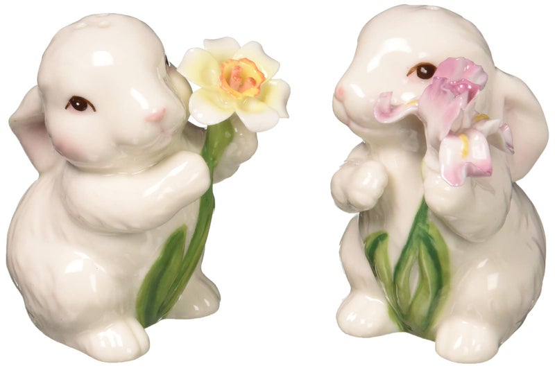 Appletree Designs Cosmos 10588 Salt & Pepper Shaker, 1 3/8" X 2 7/8&Quoth, White - Image 1