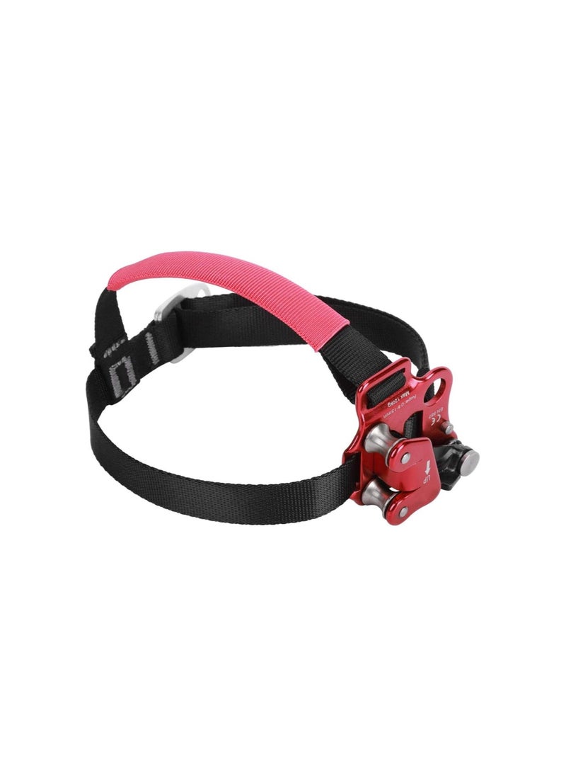 silvercnc - Climbing Hand Ascender, 120Kg Load Pulley Designed Reduces Wear Foot Ascender Tree Climbing with Reverse Buckle Adjustment Button for Wide Range of Uses(Right Foot Riser/Red) - Image 1