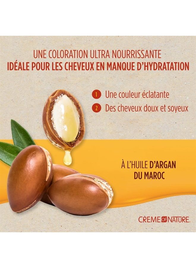 Creme of Nature صبغة شعر Exotic Shine من Creme of Nature، 9.2 بني كراميل فاتح، مع زيت الأرجان من المغرب، 1 استخدام - Image 3