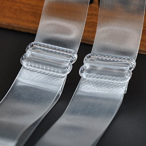 SERMICLE Women's Silicone Wired Tank Transparent Bra Invisible Straps X 4 Pairs - Image 5