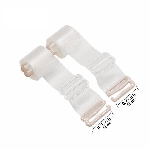 SERMICLE Women's Silicone Wired Tank Transparent Bra Invisible Straps X 4 Pairs - Image 3