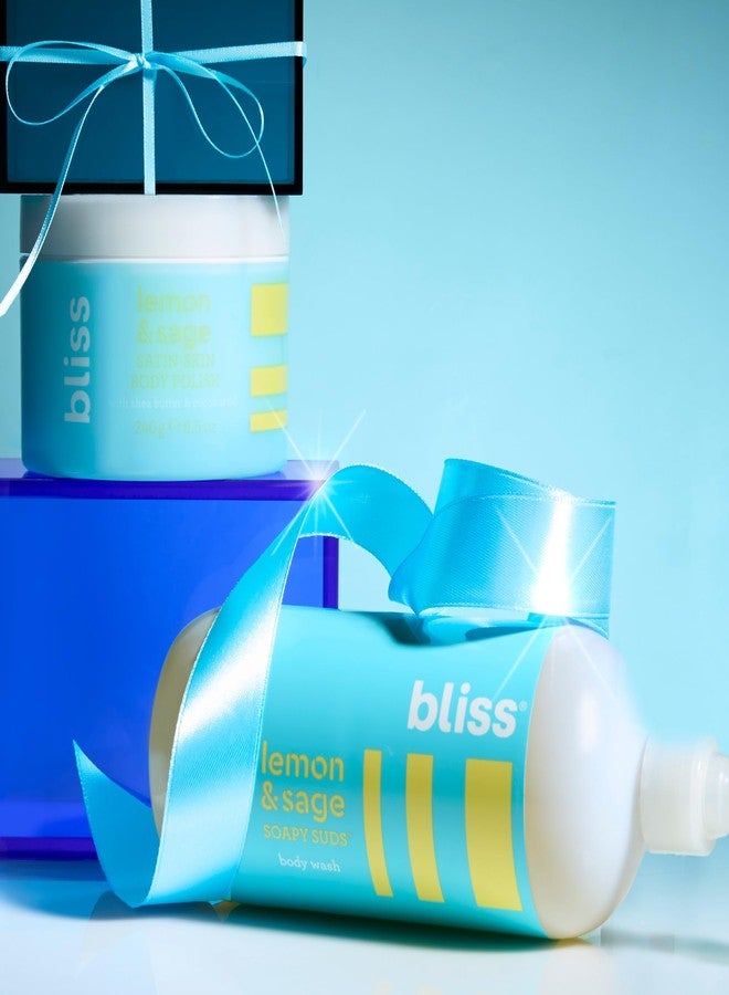 Bliss Lemon Love Exfoliating Duo: Soapy Suds Body Wash & Body Scrub with Shea Butter and Coconut Oil - Lemon and Sage - 17 Fl Oz - Gentle and Hydrating for Supremely Soft Skin - Image 2