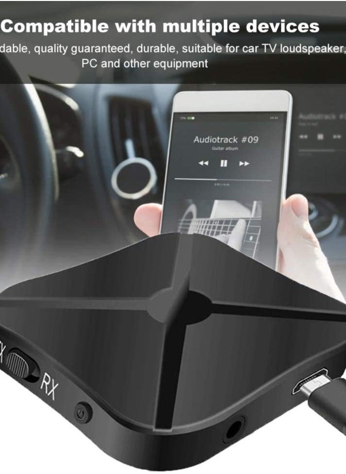 Y&D Bluetooth 5.0 Audio Transmitter Receiver, 2 in 1 Wireless Adapter Suitable for PC TV Headphones Soundbar Car Loudspeaker MP3 Home Stereo System  - Image 2