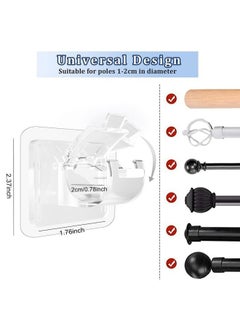 Generic 8PCS No Drill Curtain Rod Brackets No Drilling Self Adhesive Curtain Rod Holder Hooks  - Image 3