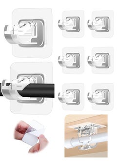 Generic 8PCS No Drill Curtain Rod Brackets No Drilling Self Adhesive Curtain Rod Holder Hooks  - Image 1
