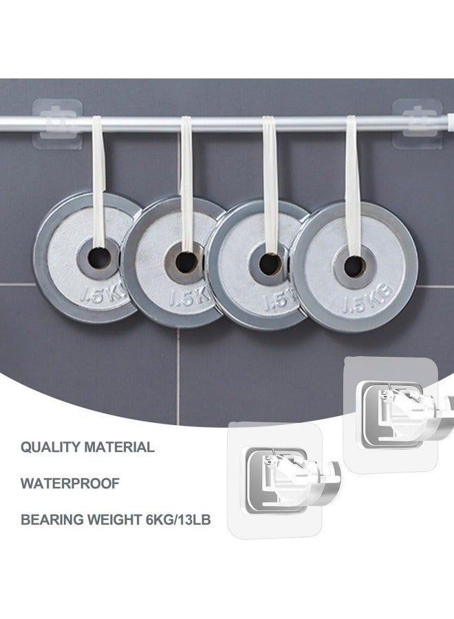 8PCS No Drill Curtain Rod Brackets No Drilling Self Adhesive Curtain Rod Holder Hooks - Image 4