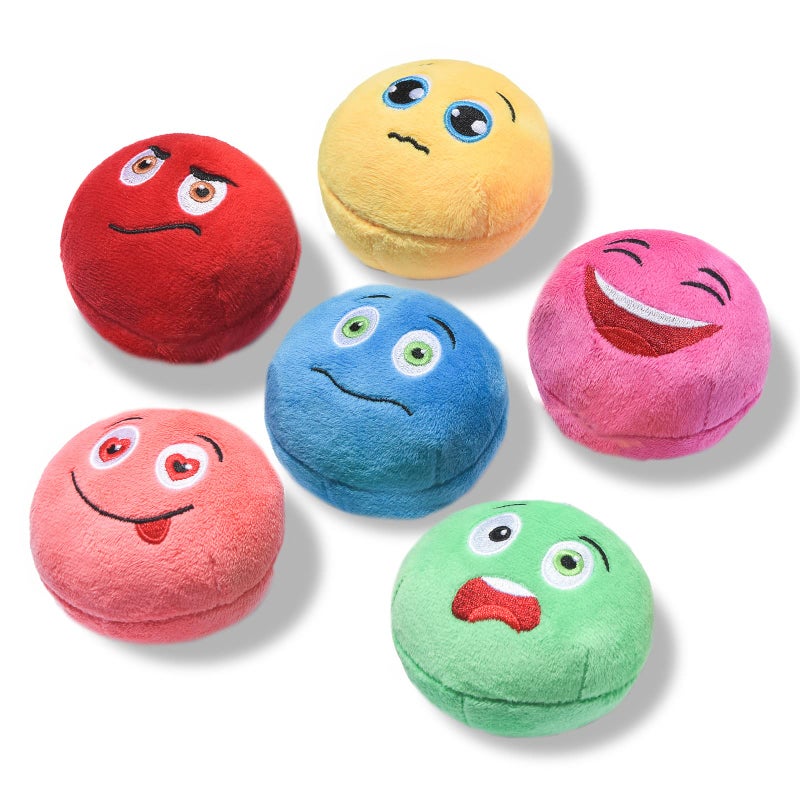 SCHITEC Squeaky Dog Toys 6 Pack Soft Stuffed Plush Balls with Squeakers Interactive Fetch Play for Puppy Small Pets - Image 2