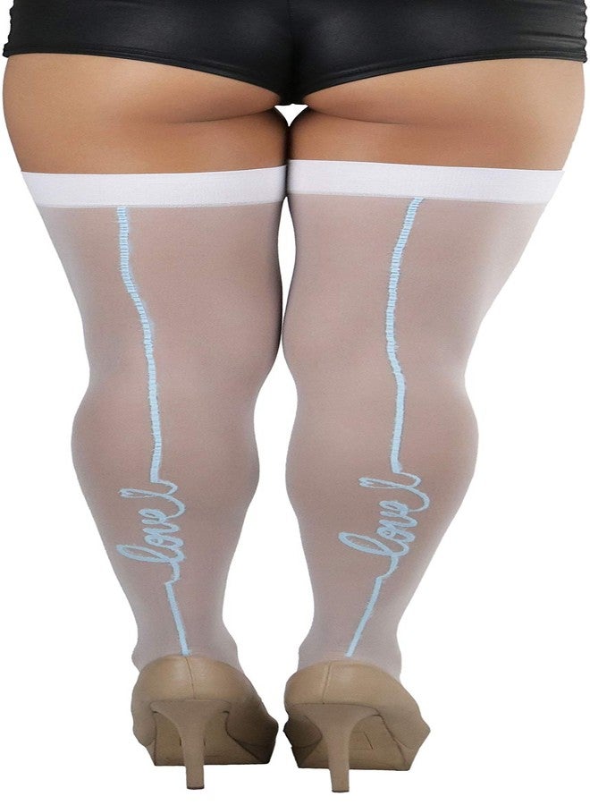 ToBeInStyle Womens Romantic Date Night True Love Backseam Stockings -White - OS - Image 5