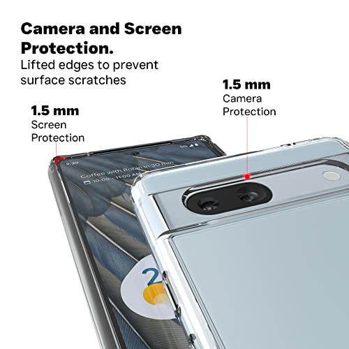 RIGGEAR Shockproof Clear Hybrid Armor Transparent Back Cover Case for Google Pixel 7A (Clear PC + TPU Bumper) - Image 4