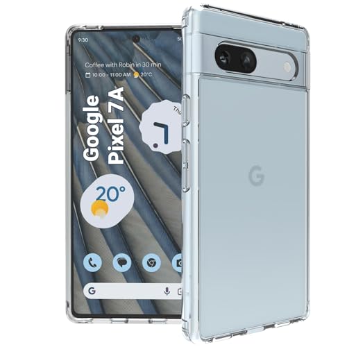 RIGGEAR Shockproof Clear Hybrid Armor Transparent Back Cover Case for Google Pixel 7A (Clear PC + TPU Bumper) - Image 1