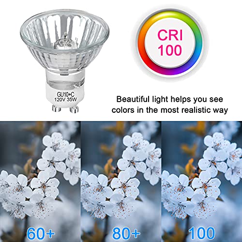Lacnooe GU10 Halogen 35W Bulbs, 6 Pack GU10+C 120V 35W Halogen Light Bulbs with Long Lasting Lifespan, Dimmable MR16 GU10 Light Bulb for Track Light, Recessed Light, Range Hood, 2700K Warm White - Image 5