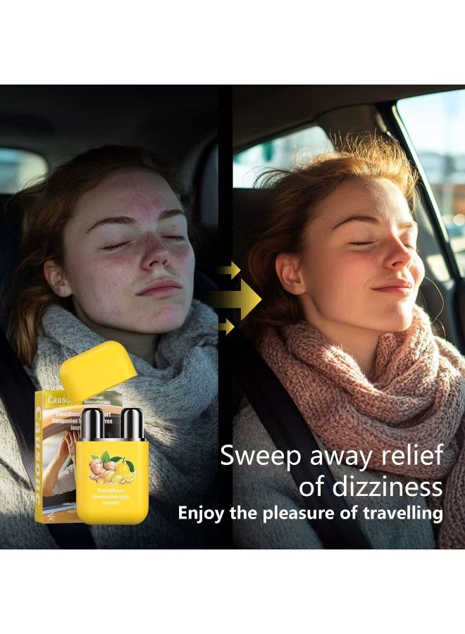 1 Portable Aromatherapy Personal Nasal Inhaler / Diffuser Stick, infused with Ginger Butter and Citrus Lemon. Effectively relieves motion sickness, soothes nasal congestion, and prevents dizziness and vomiting. - Image 2