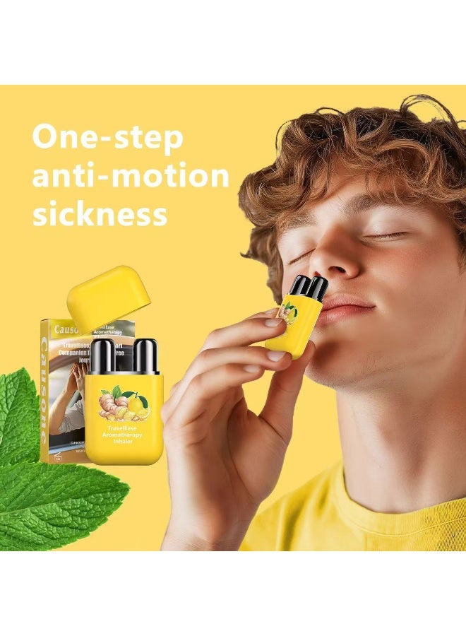 1 Portable Aromatherapy Personal Nasal Inhaler / Diffuser Stick, infused with Ginger Butter and Citrus Lemon. Effectively relieves motion sickness, soothes nasal congestion, and prevents dizziness and vomiting. - Image 4