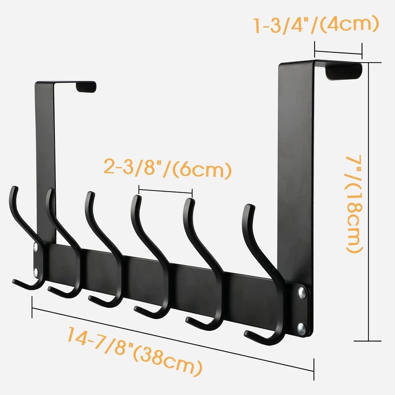 Sohansh Sohansh Foldable Over The Door Hooks Heavy Duty Over Door Hanger Behind The Door Hook Rack for Hanging Jackets Coats Hoodies Towels Scarfs Clothes Hats Handbags Backpacks Black  - Image 3