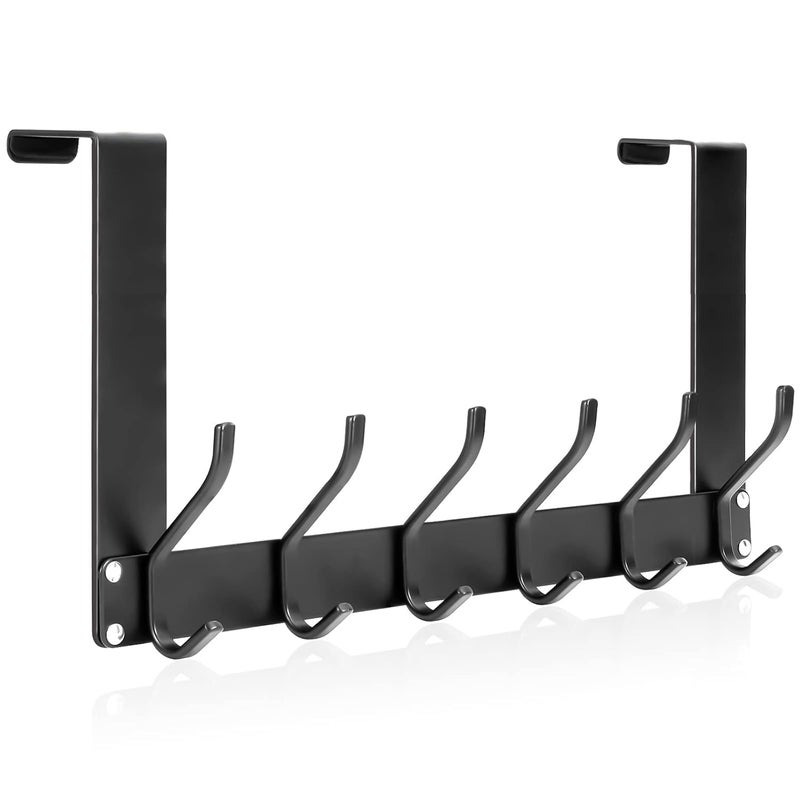Sohansh Sohansh Foldable Over The Door Hooks Heavy Duty Over Door Hanger Behind The Door Hook Rack for Hanging Jackets Coats Hoodies Towels Scarfs Clothes Hats Handbags Backpacks Black  - Image 1