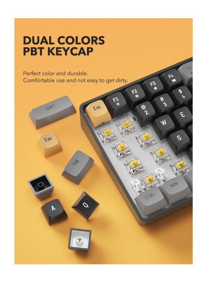 Darkflash GD100 Wireless Mechanical Gaming Keyboard, 100 Keys Layout, All Anti-Ghosting Keys, Supports Hot Swappable, PBT Dual Colour Keycaps, 1200mAH Battery, Gaming Keyboard - Image 4